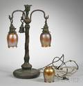 Tiffany Favrile Glass and Bronze Lamp