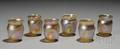 Six Tiffany Gold Favrile Shot Glasses
