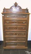 Victorian walnut lockside chest