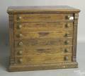 Victorian oak spool chest