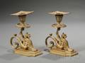 Pair of Griffin Figural Candle Holders