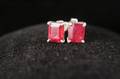 Pair of Ruby  Sterling Silver Earrings