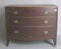 George III mahogany 3 drawer bowfront chest