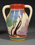 Clarice Cliff Fantasque Autumn Balloon Trees Pattern Doublehandled Lotus Jug