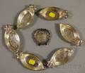 Set of Six Gorham Sterling Silver Iris Pattern Nut Dishes
