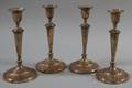 Set of Four Neoclassicalstyle Silverplated Candlesticks