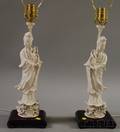 Pair of Blancdechine Guan Yin FiguresTable Lamps
