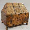 Indian Merchants Ironbound Carved Hardwood Money Box