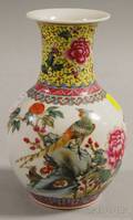 Chinese Famille Rose Enameldecorated Porcelain Vase