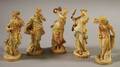 Set of Five KPM Gilt and Painted Porcelain Five Senses Figures