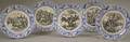 Set of Five French Napoleonic Scenic Transferdecorated Ceramic Plates