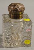 Baccarat Silvermounted Colorless Molded Glass Master Inkwell