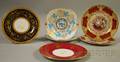 Six English Decorated Porcelain Dinner Plates
