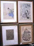 Eight Japanese woodblock prints