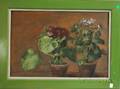 20th Century American School Oil on Panel Still Life with Pots of Flowers