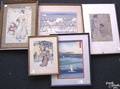 Seven Japanese woodblock prints