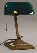 Emeralite Cased Green Glass and Brass Desk Light