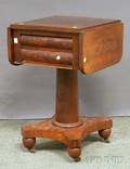 Empire Mahogany Veneer Dropleaf Twodrawer Pedestalbase Work Table