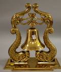Cast Brass Ships Bell with Dolphin Supports