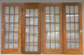 Four Architectural Glazed Fifteenpane Pine French Doors