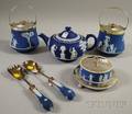 Six Wedgwood Dark Blue Jasper Dip Items