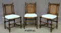 Set of Six Jacobeanstyle Carved and Turned Beechwood Dining Chairs with Caning