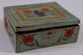Polychrome Painted Carved Wood Dovetailconstructed Lidded Box