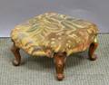 Rococostyle Needlework Upholstered Carved Fruitwood Footstool