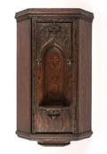 Carved Oak Wall Hanging Small Corner Cabinet