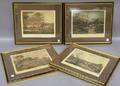 Set of Four Framed J Deeley Handcolored Hunt Scene Engravings