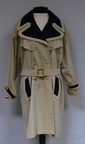 Ladys Chanel Silklined Cotton Trench Coat