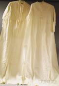 Two 19th Century Handembroidered White Cotton Dresses or Nightshirts