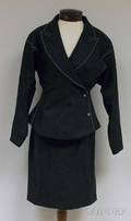 Claude Montana Ladys Charcoal Gray Twopiece Wool Suit