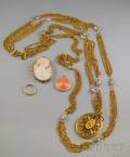 Small Group of Gold and Victorian Costume Jewelry