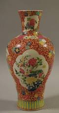 Large Chinese Enameldecorated Porcelain Balusterform Vase