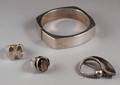 Four Danish Modernist Sterling Silver Jewelry Items