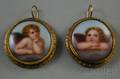 Pair of Painted Porcelain Earrings