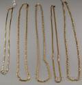 Five 14kt Gold Chains