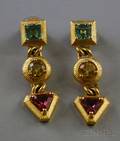 18kt Gold Gemset Earpendants