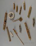 Group of Gold Pins and Brooches