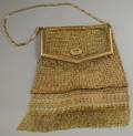 Vintage Whiting  Davis Princess Mary Foldover Goldtone Metal Mesh Purse