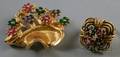 Two 1950s 14kt Gold and Gemstone Jewelry Items