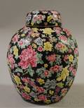 Modern Chinese Export Enameldecorated Porcelain Jar with Cover