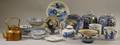 Sixteen Asian Blue and White Decorated Porcelain Articles and Tableware Items
