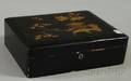 Japanese Gilt Enameldecorated Black Lacquered Box with Cover