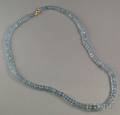 Faceted and Graduated Aquamarine Bead Necklace