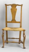 Unusual New England Queen Anne figured maple dining chair ca 1740