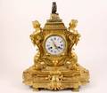 French J Marti Gilt Bronze Clock