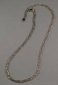 Italian 14kt White Gold Braided Chain Necklace