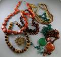 Group of Hardstone Necklaces and Costume Jewelry